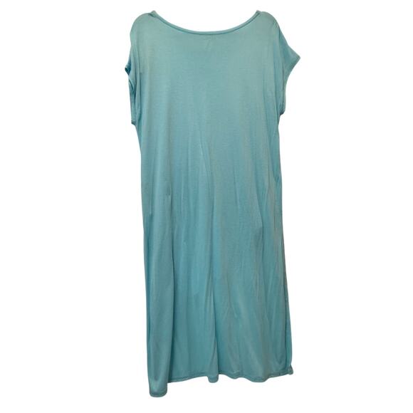 NEW Chico's Short Sleeve Tunic Top Knit Aqua with Tags Size 1 Medium Lightweight - Picture 2 of 5